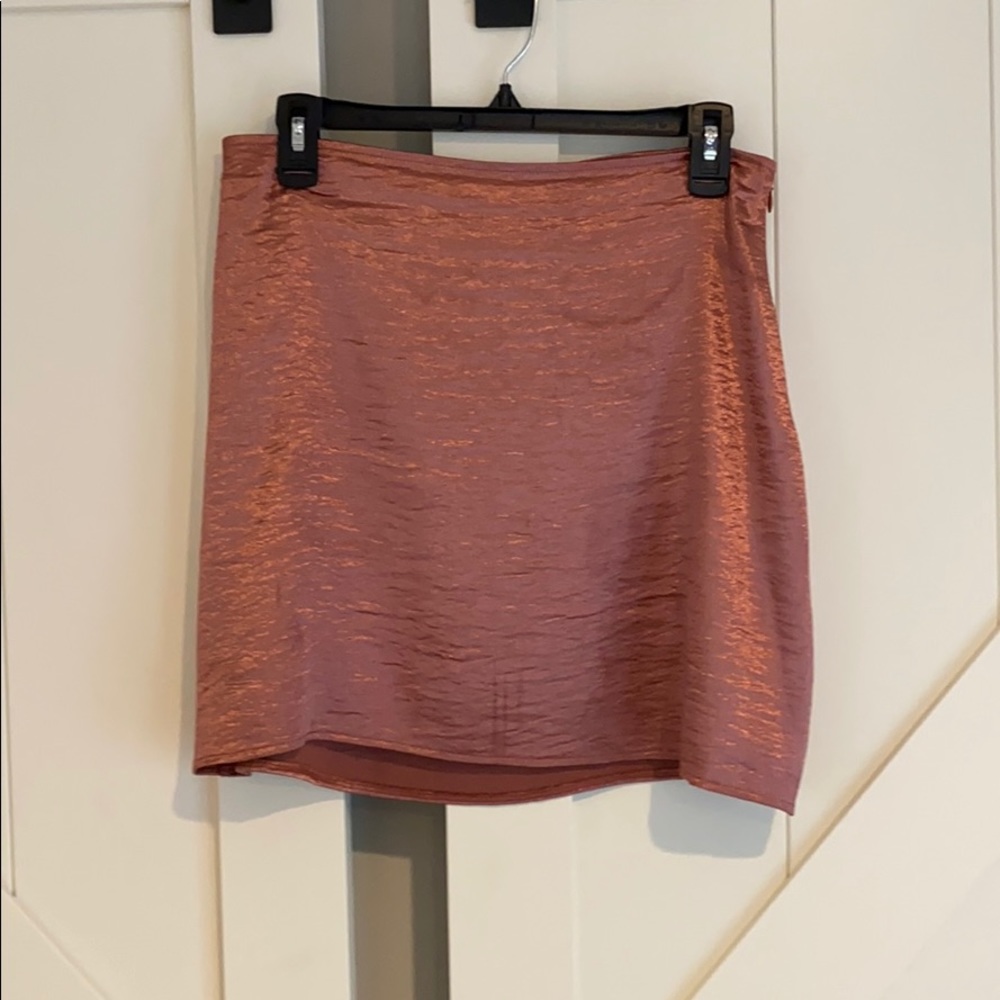 Express pink silk skirt